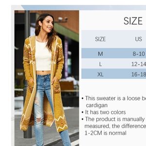 Large Women's Long Cardigan Boho Retro Style Vintage Aztec Sweaters Tribal NWT